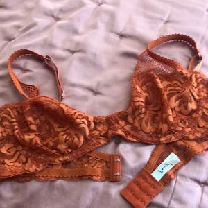 Lonely Label orange mesh bra